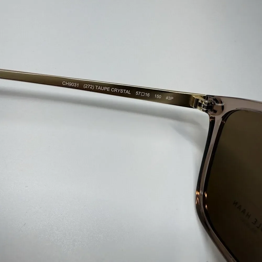 Cole Haan CH9031 57mm Polarized Square Sunglasses In Taupe Crystal New